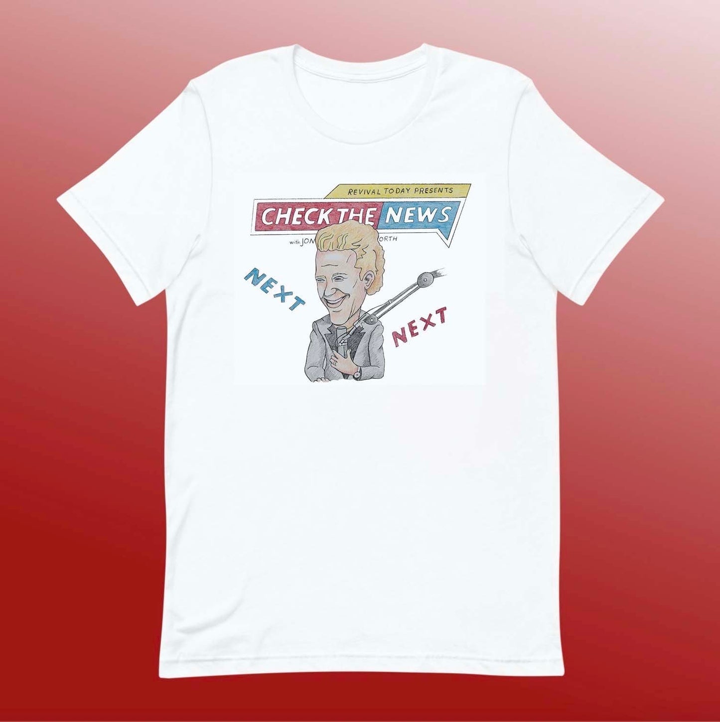 "Check the News" Caricature T-Shirt