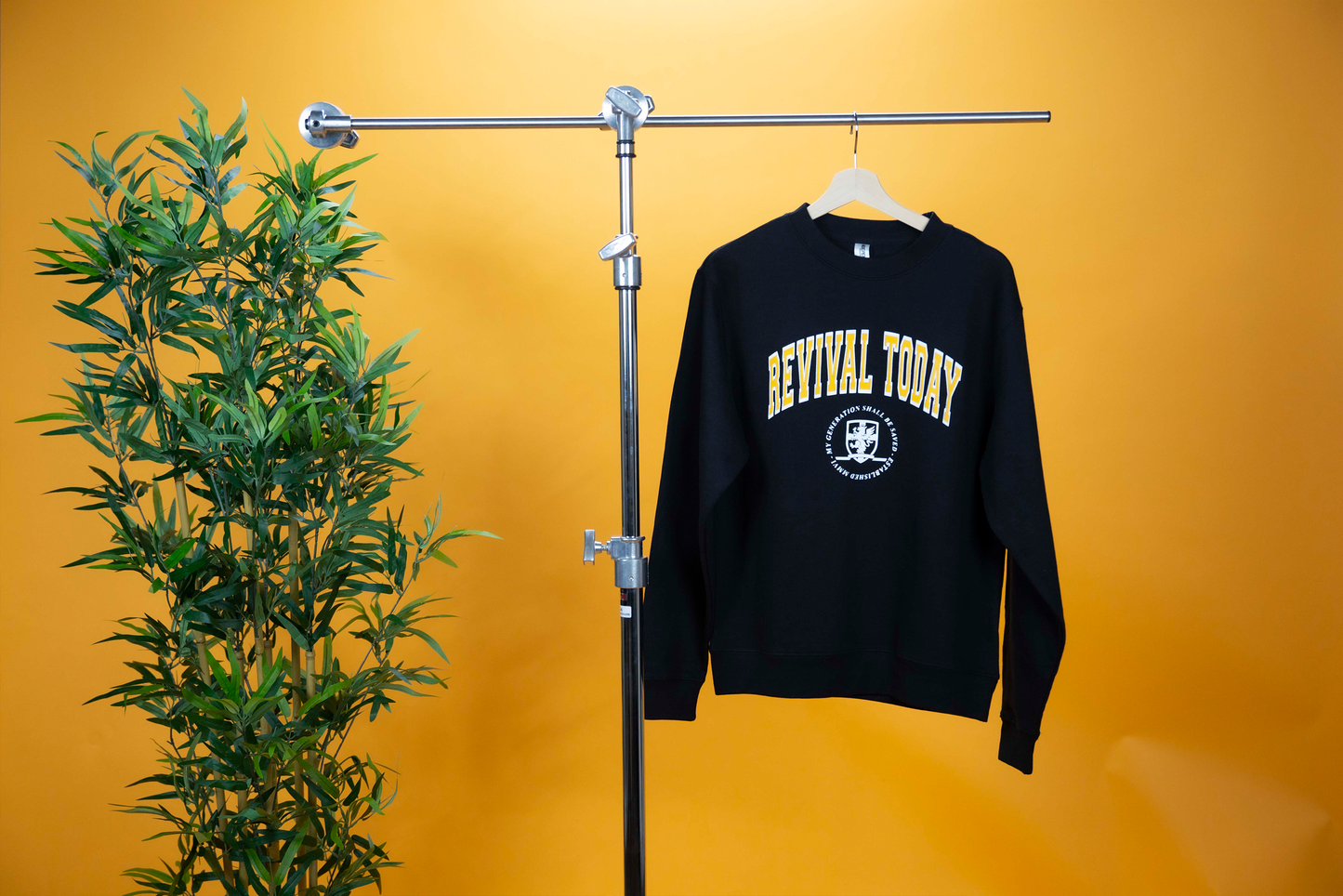 Revival Today Collegiate Crewneck Sweatshirt in Black